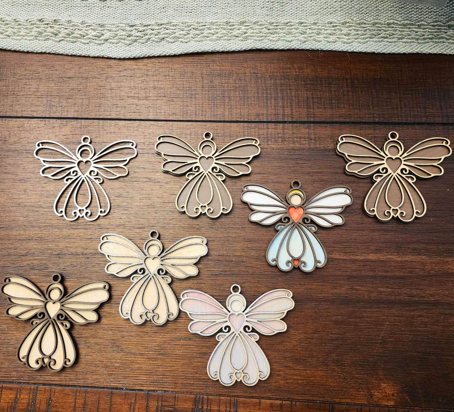 Angel Ornament – Wooden Laser Cut with Heart Detail