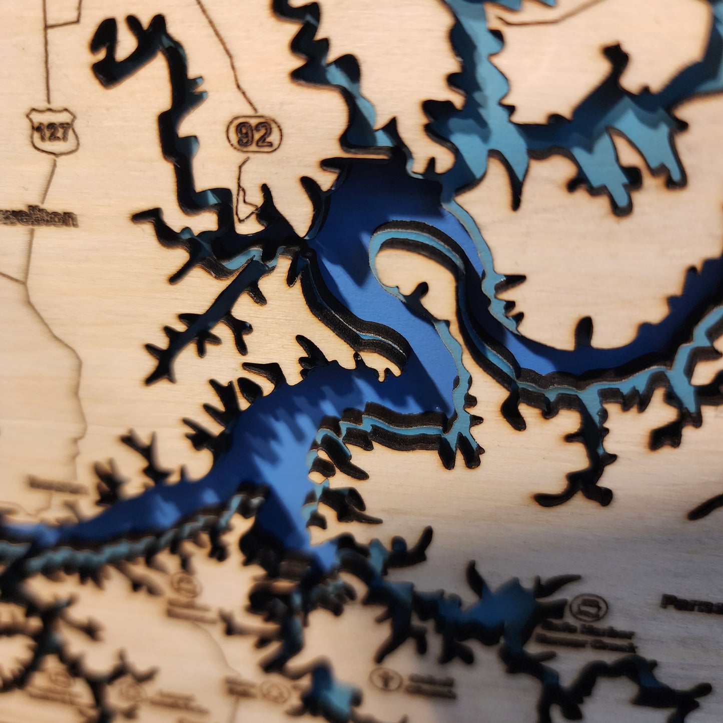 Lake Cumberland Layered Topography Map