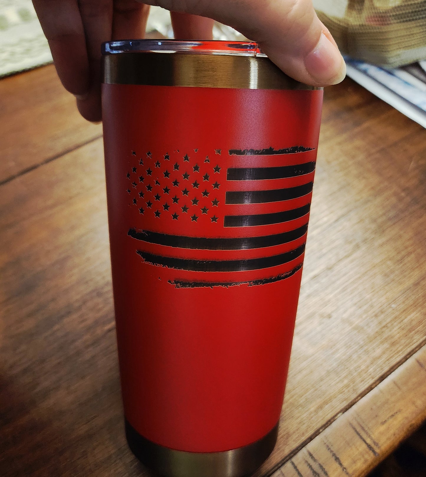 American flag red tumbler 20oz custom patriotic