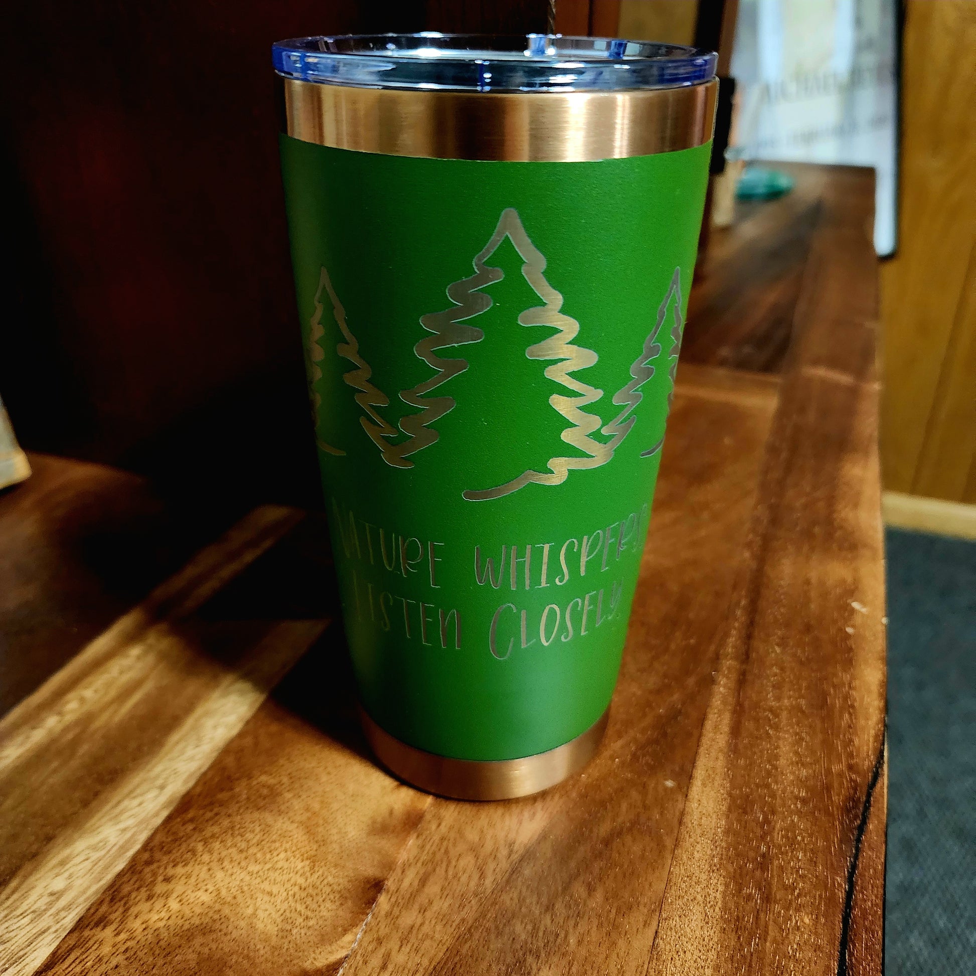 Nature Whispers Listen Closely 20oz Green Copper Custom Tumbler