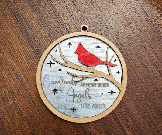 Cardinal Memorial Ornament – “Cardinals Appear When Angels Are Near”