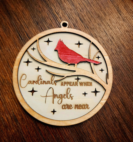 Cardinal Memorial Ornament – “Cardinals Appear When Angels Are Near”