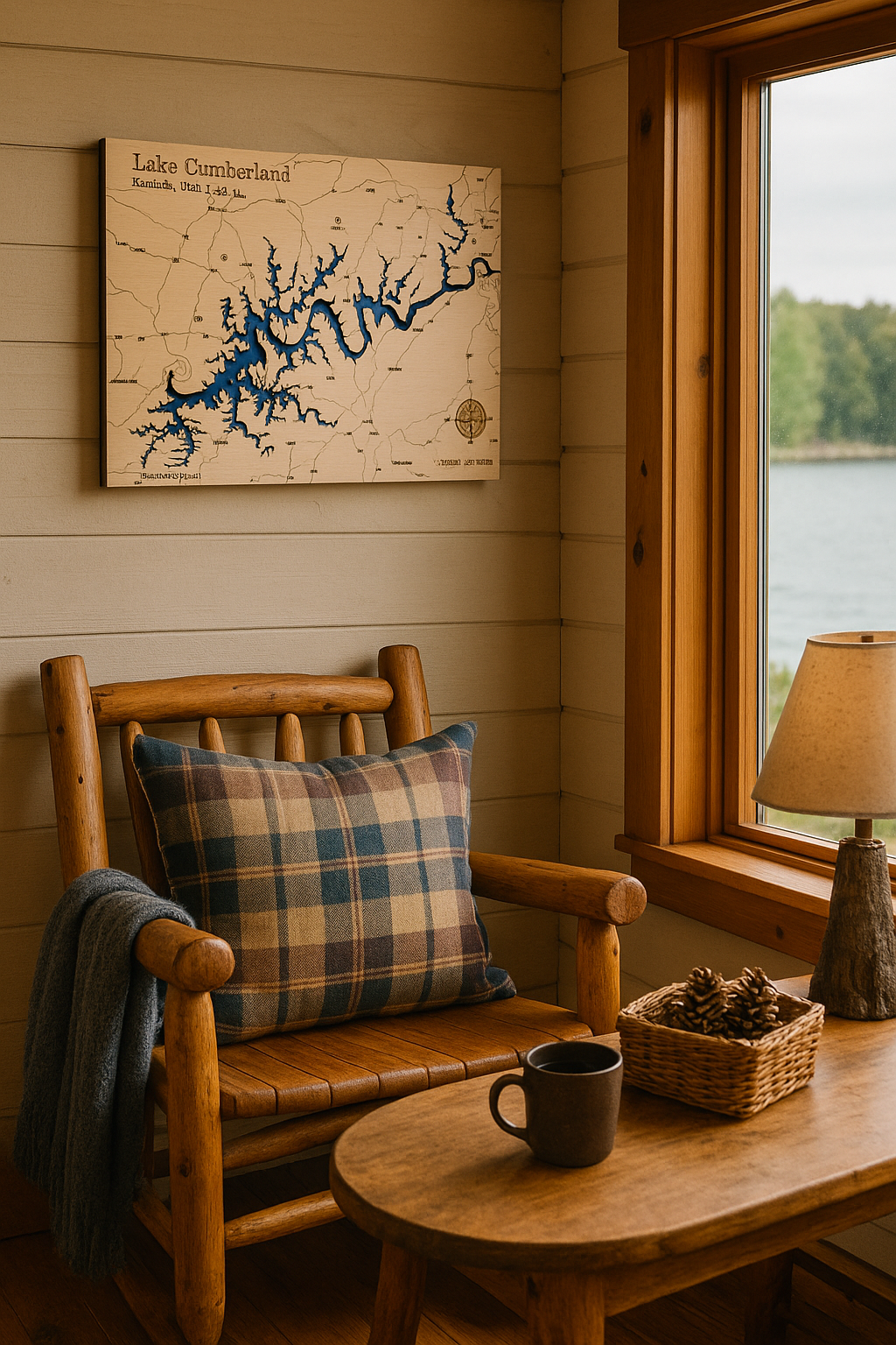 Lake Cumberland Layered Topography Map