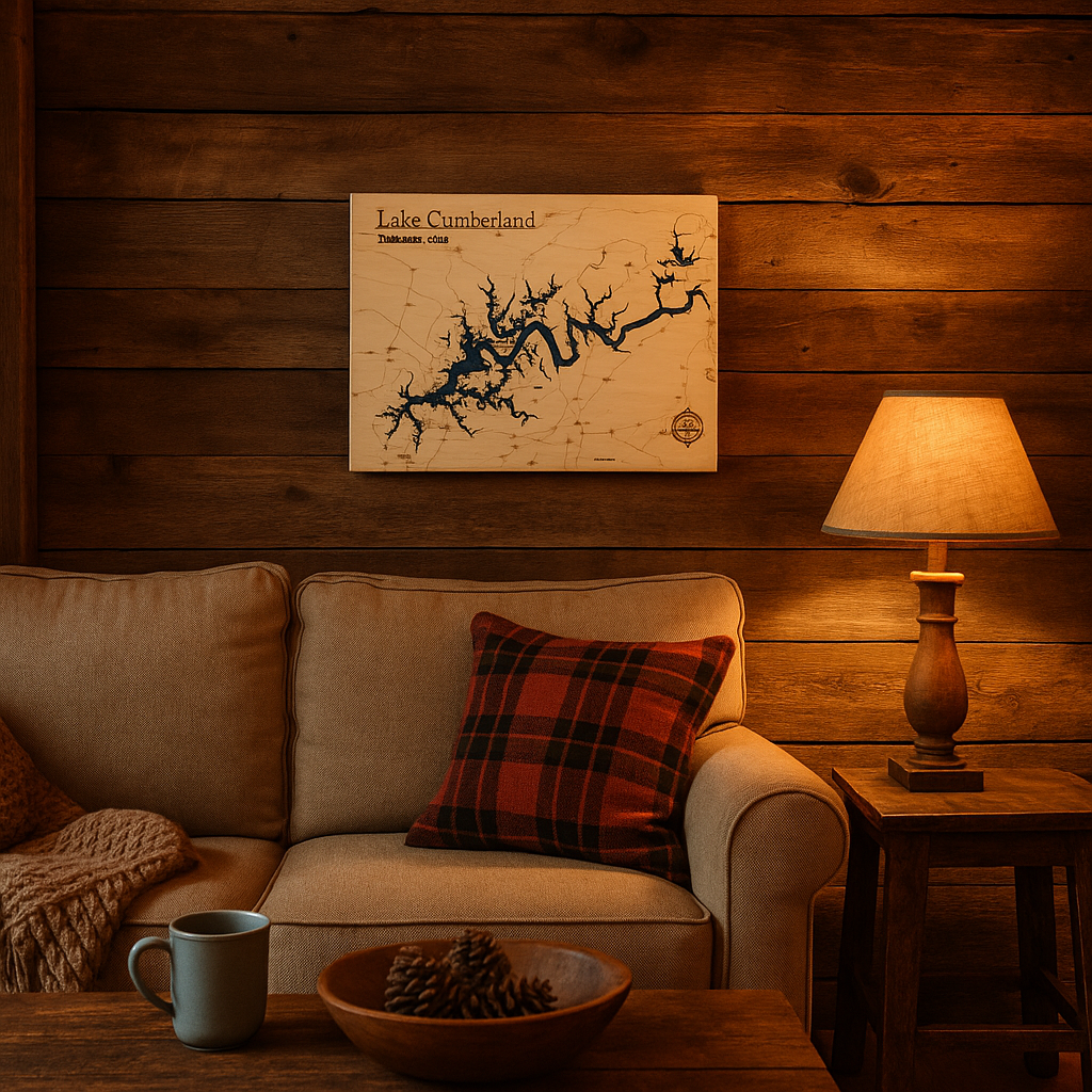 Lake Cumberland Layered Topography Map